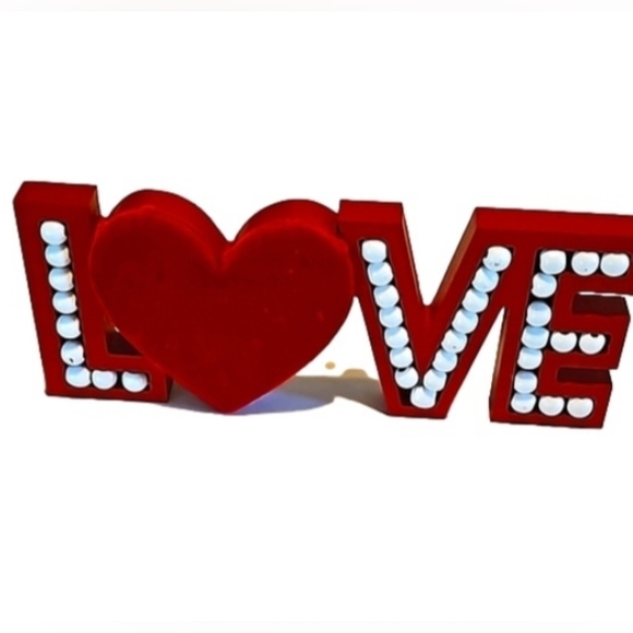 Better Living Brands LLC Valentine Beaded Velvet LOVE table Top 3-D  Home Accent - Picture 16 of 17